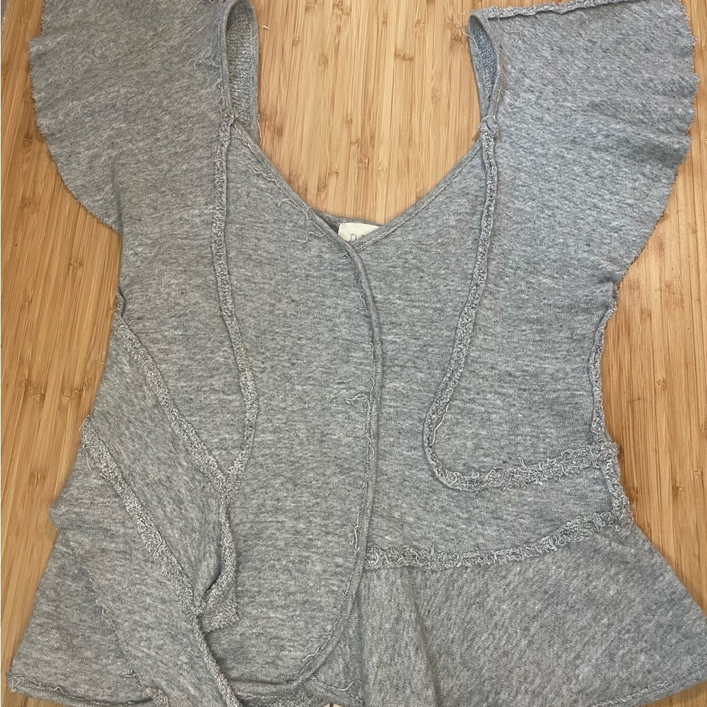 Raw Hem Off the Shoulder Statement Top
